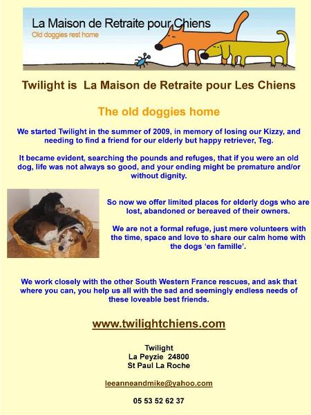 Twilight La Maison de Retraite pour Chiens - the old doggies rest home Dordogne